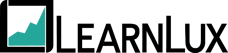 learnlux logo with black font